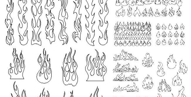 Pack Fire flame download free dxf dwg cdr vectors