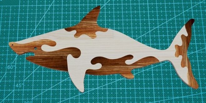 Shark 2d cut puzzle vector