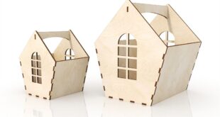 Box house for laser wood cut 3mm 4mm 6mm versions