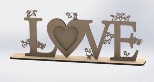 Photo frame with the inscription love
