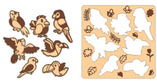 Laser cut birds animal jigsaw puzzles toy