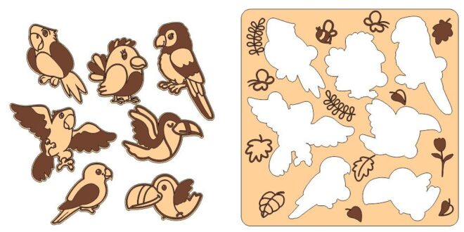 Laser cut birds animal jigsaw puzzles toy