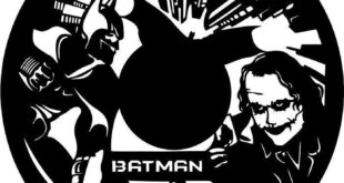 Clock vinyl Brand watches batman and joker silhouette to cut file