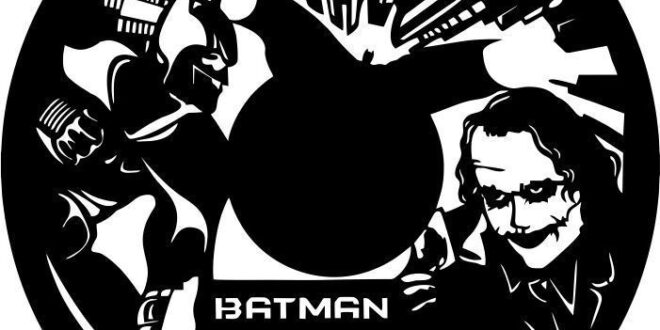 Clock vinyl Brand watches batman and joker silhouette to cut file