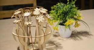 Laser cut artificial flowers for decoration