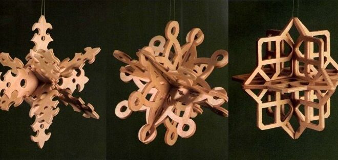 Free 3D Snowflakes for cut wood