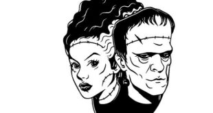 Frankenstein with the bride silhouette