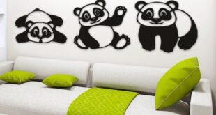 Silhouette file to cut Wall decoration pandas for children&#8217;s room