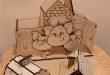Three Piglets Tea House Wood Laser Cut